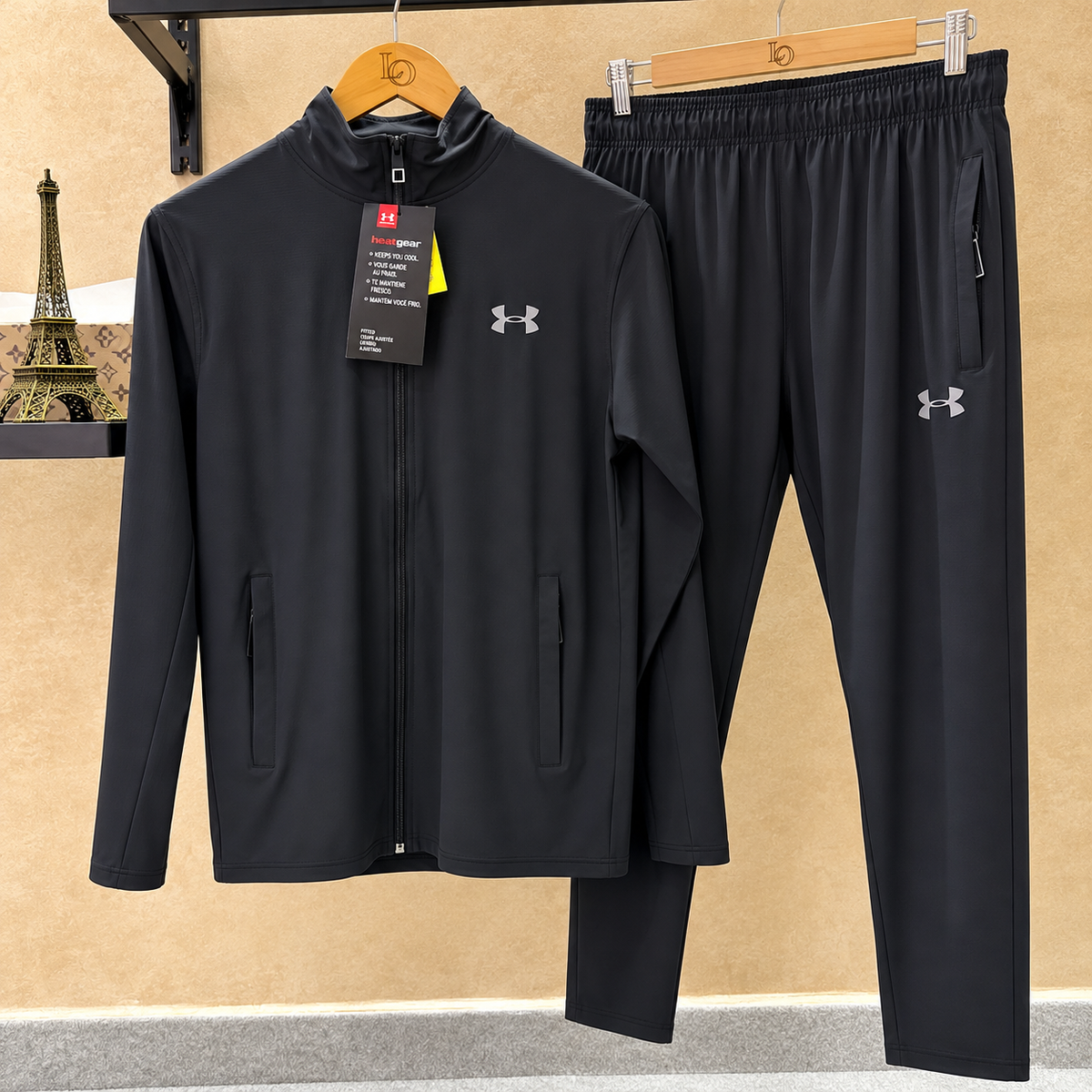 Men’s Premium Tracksuit – Black & Navy Blue 2-Piece Sportswear Set