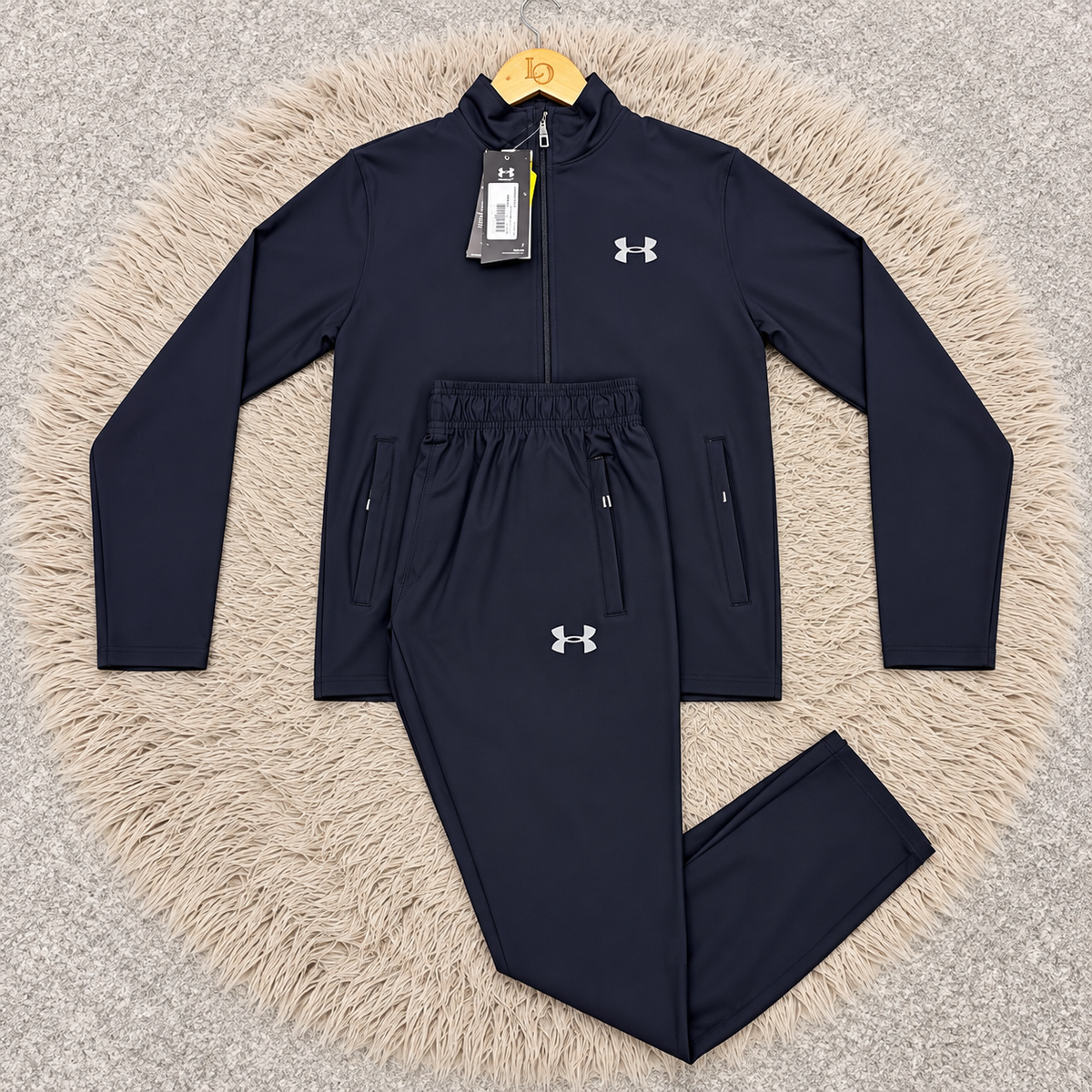 Men’s Premium Tracksuit – Black & Navy Blue 2-Piece Sportswear Set