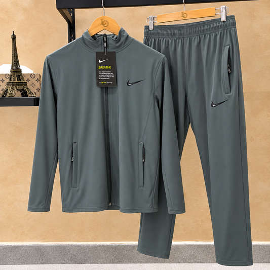 Men’s Premium Tracksuit – Black & Zinc 2-Piece Sportswear Set