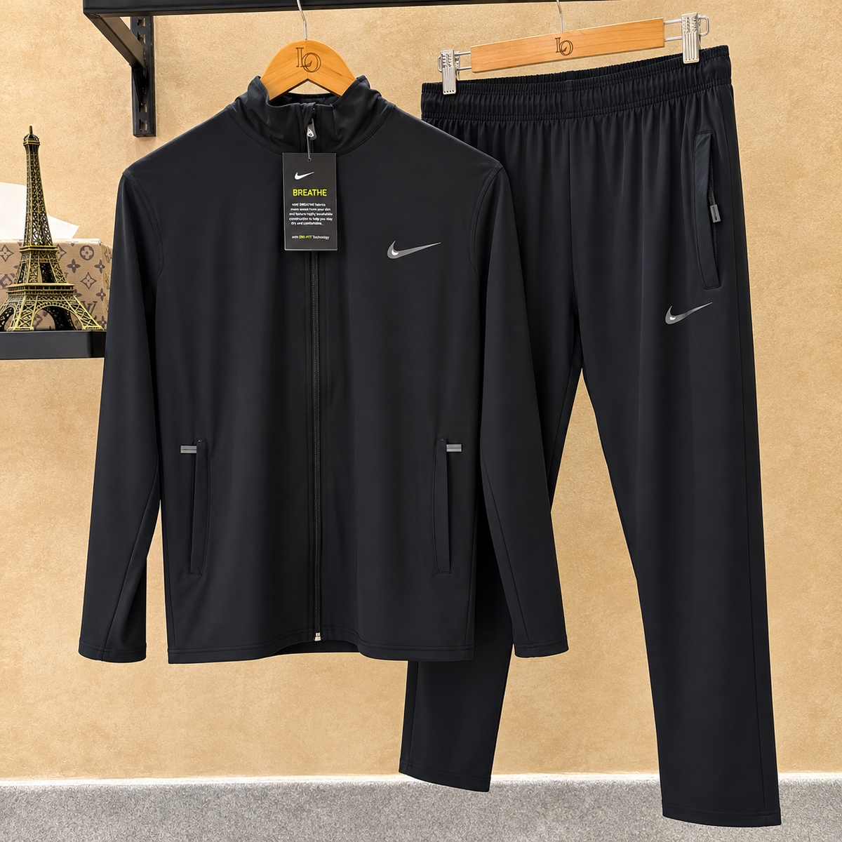 Men’s Premium Tracksuit – Black & Zinc 2-Piece Sportswear Set