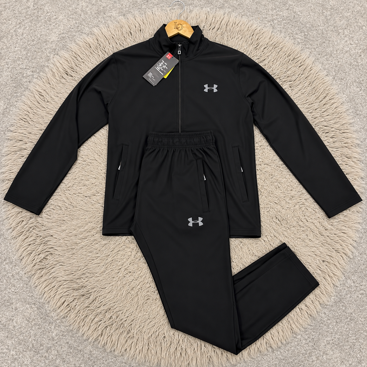 Men’s Premium Tracksuit – Black & Navy Blue 2-Piece Sportswear Set